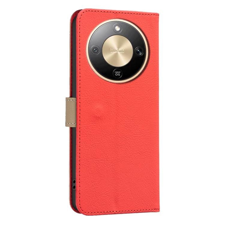 For Honor X9d 5G / X70 5G Splicing Color Hollow Flower Pattern RFID Leather Phone Case
