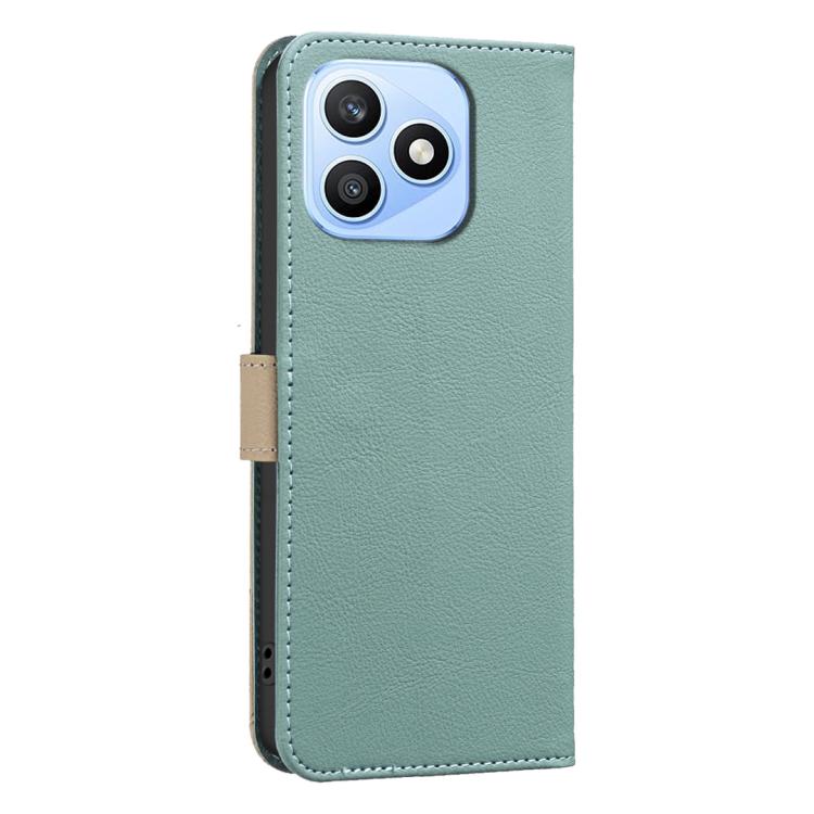For Honor X8d 4G Splicing Color Hollow Flower Pattern RFID Leather Phone Case