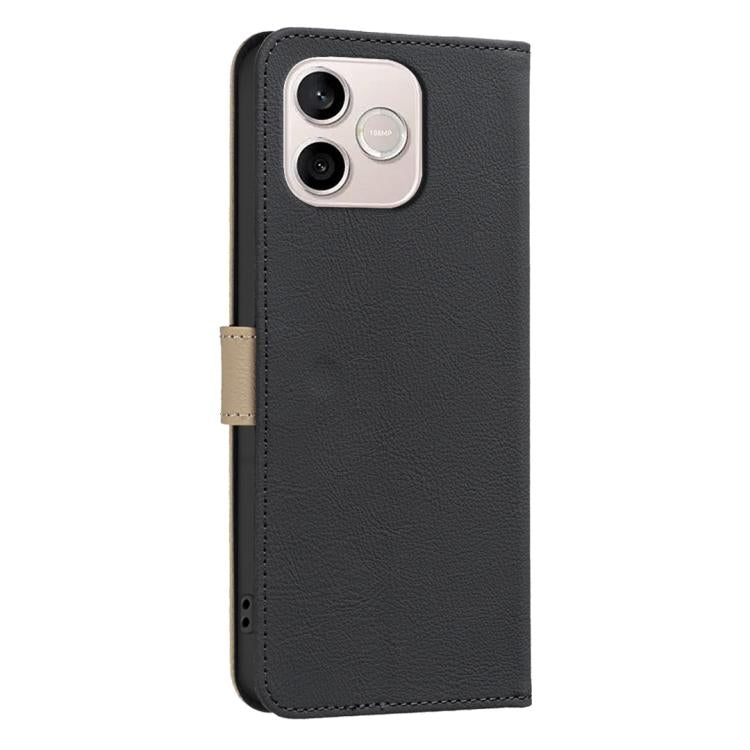For Honor 600 Lite Global Splicing Color Hollow Flower Pattern RFID Leather Phone Case