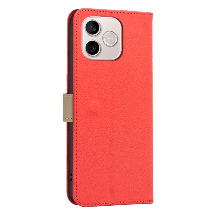 For Honor 600 Lite Global Splicing Color Hollow Flower Pattern RFID Leather Phone Case