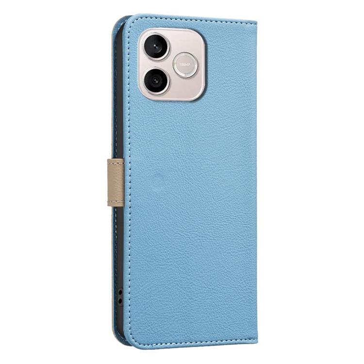 For Honor 600 Lite Global Splicing Color Hollow Flower Pattern RFID Leather Phone Case