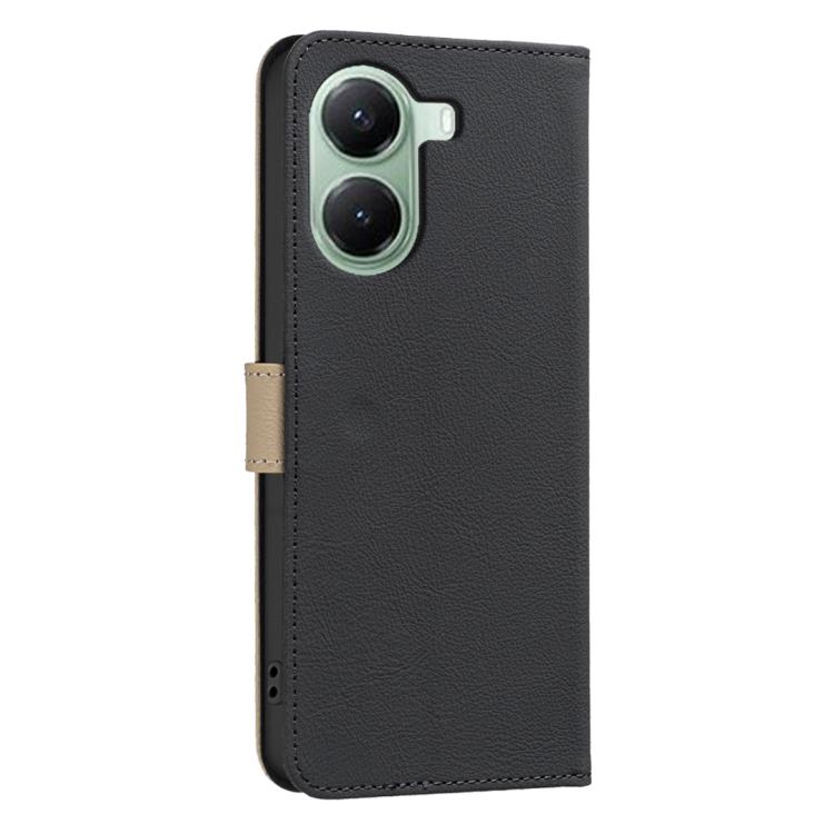 For Redmi Turbo 4 Splicing Color Hollow Flower Pattern RFID Leather Phone Case