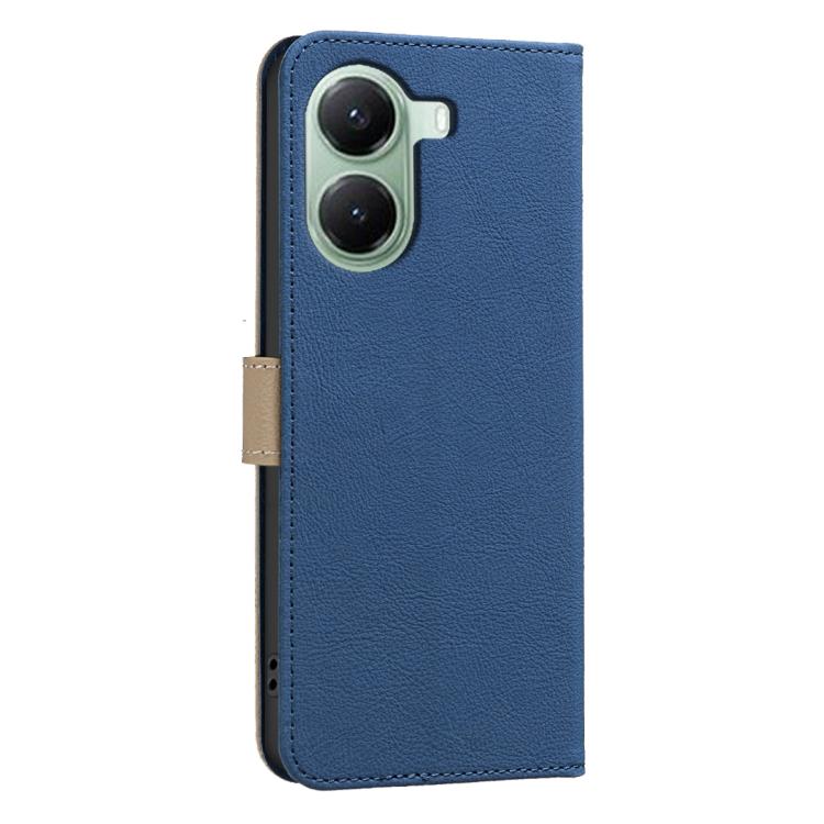 For Redmi Turbo 4 Splicing Color Hollow Flower Pattern RFID Leather Phone Case