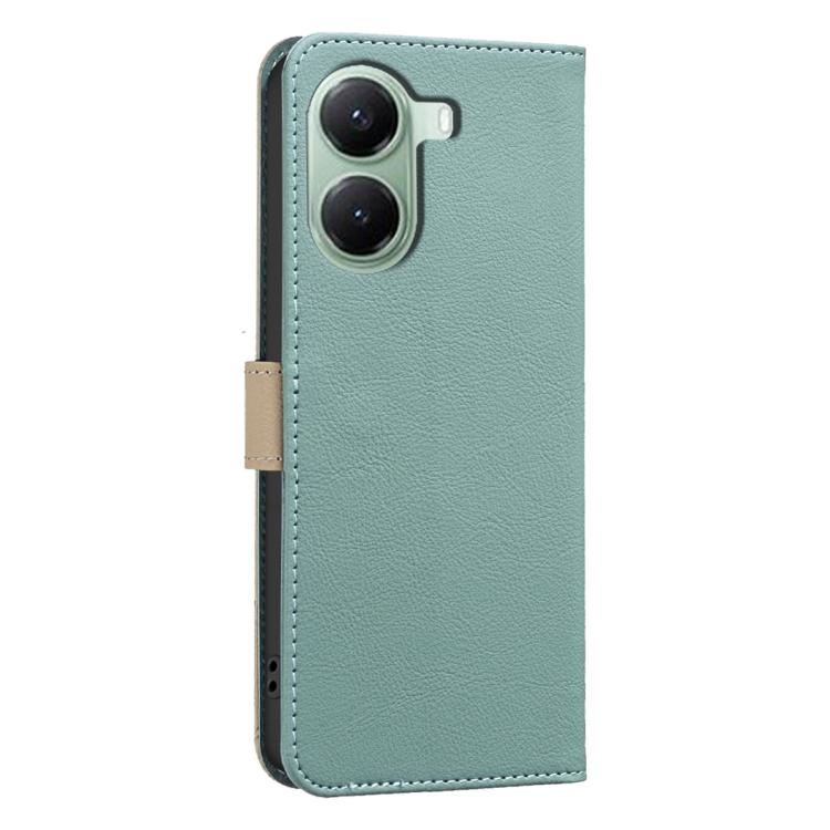 For Redmi Turbo 4 Splicing Color Hollow Flower Pattern RFID Leather Phone Case