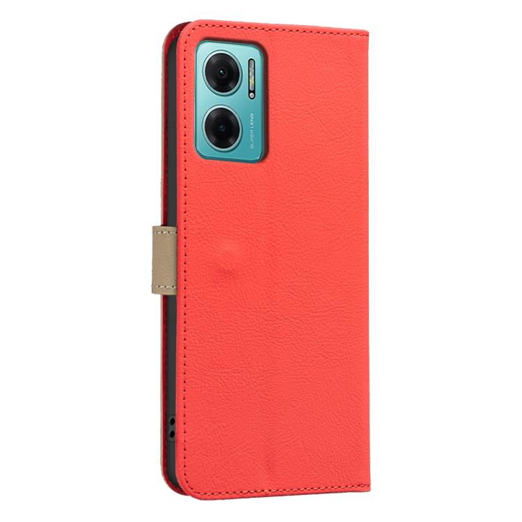 For Redmi 10 5G / Note 11 4G 6.5 inch Splicing Color Hollow Flower Pattern RFID Leather Phone Case