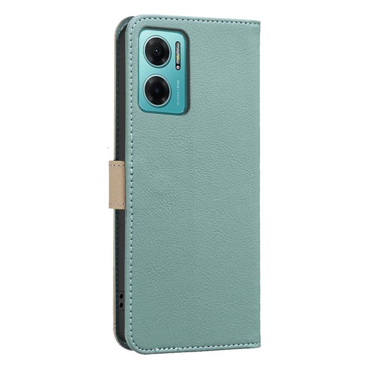 For Redmi 10 5G / Note 11 4G 6.5 inch Splicing Color Hollow Flower Pattern RFID Leather Phone Case