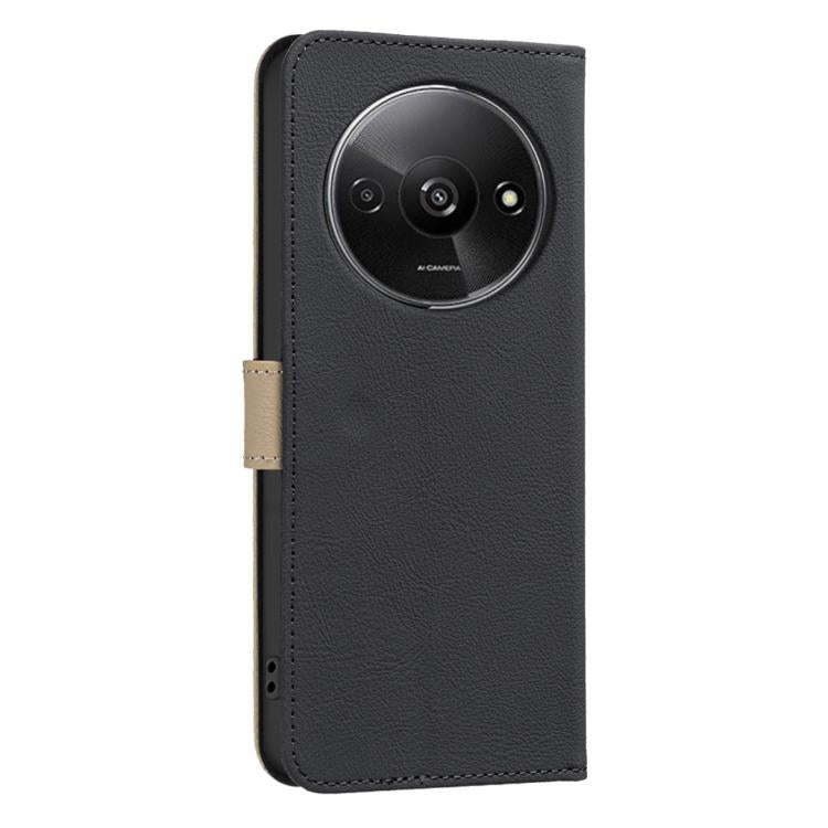 For Redmi A3 Splicing Color Hollow Flower Pattern RFID Leather Phone Case