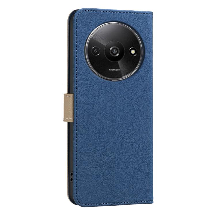 For Redmi A3 Splicing Color Hollow Flower Pattern RFID Leather Phone Case