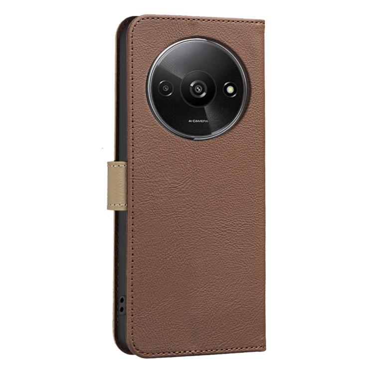 For Redmi A3 Splicing Color Hollow Flower Pattern RFID Leather Phone Case