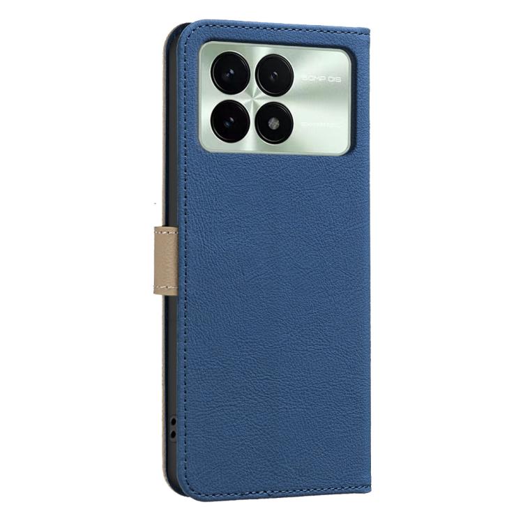 For Redmi K70 / K70 Pro Splicing Color Hollow Flower Pattern RFID Leather Phone Case