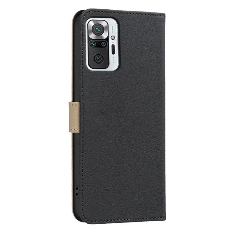 For Redmi Note 10 Pro / 10 Pro Max Splicing Color Hollow Flower Pattern RFID Leather Phone Case