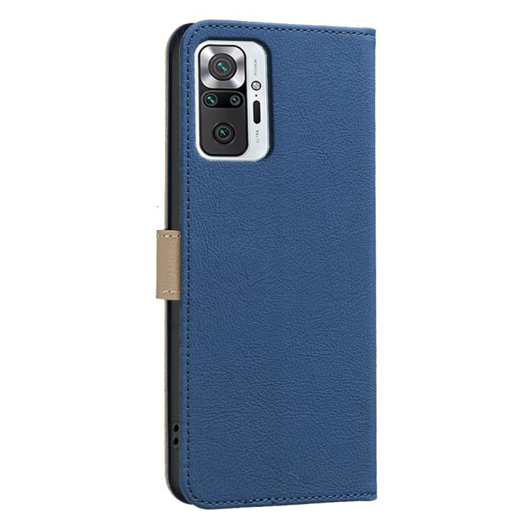 For Redmi Note 10 Pro / 10 Pro Max Splicing Color Hollow Flower Pattern RFID Leather Phone Case