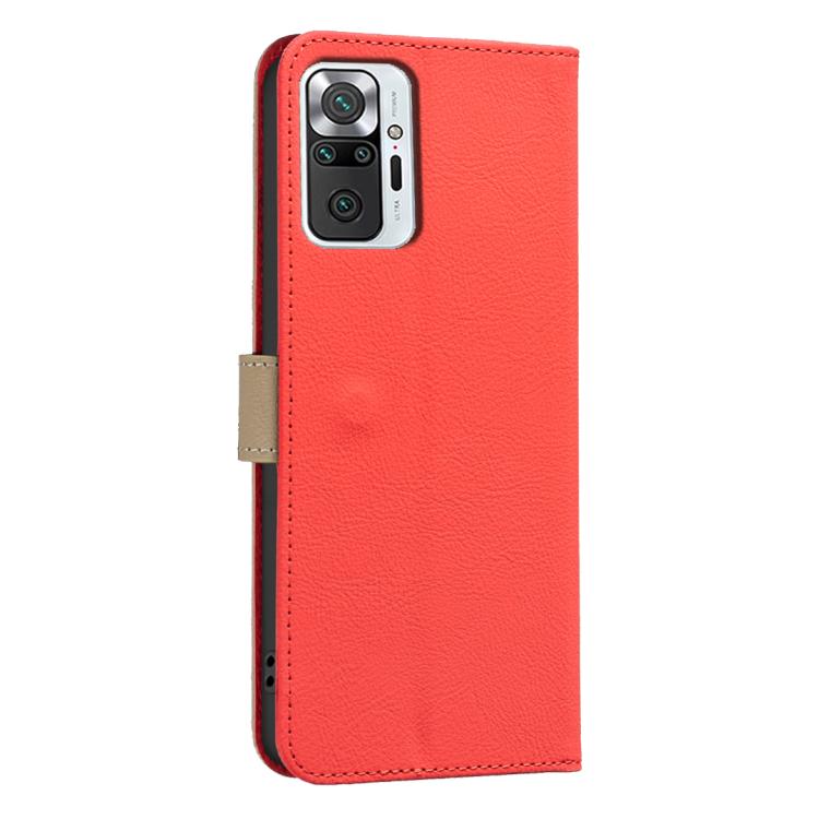 For Redmi Note 10 Pro / 10 Pro Max Splicing Color Hollow Flower Pattern RFID Leather Phone Case