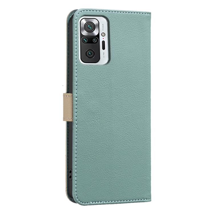 For Redmi Note 10 Pro / 10 Pro Max Splicing Color Hollow Flower Pattern RFID Leather Phone Case