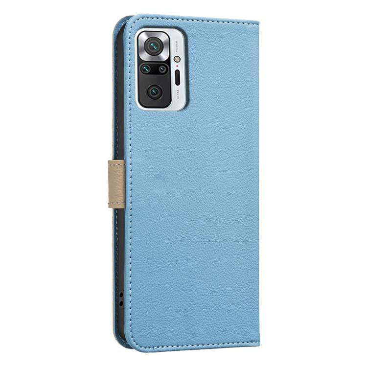 For Redmi Note 10 Pro / 10 Pro Max Splicing Color Hollow Flower Pattern RFID Leather Phone Case