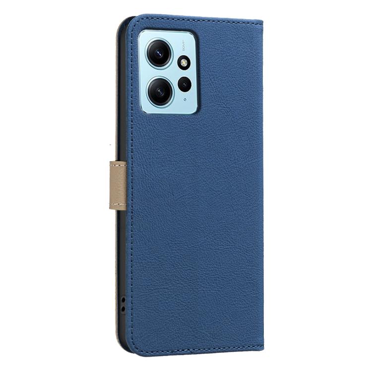 For Redmi Note 12 4G Splicing Color Hollow Flower Pattern RFID Leather Phone Case