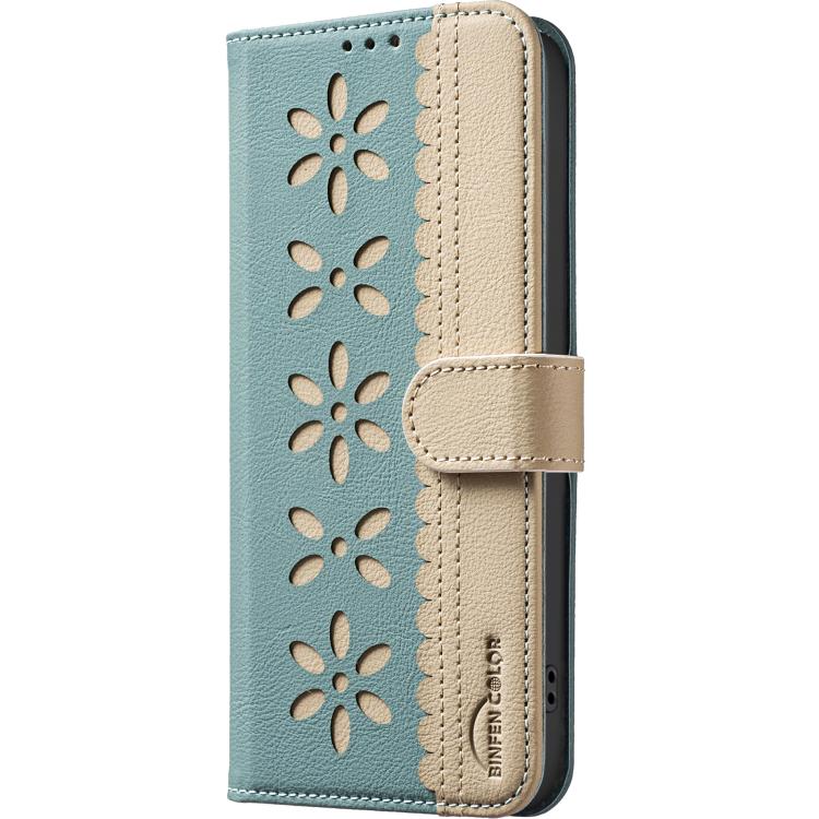 For Redmi Note 12 4G Splicing Color Hollow Flower Pattern RFID Leather Phone Case
