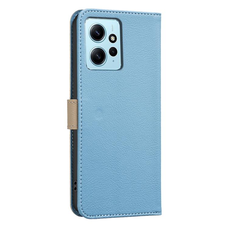 For Redmi Note 12 4G Splicing Color Hollow Flower Pattern RFID Leather Phone Case