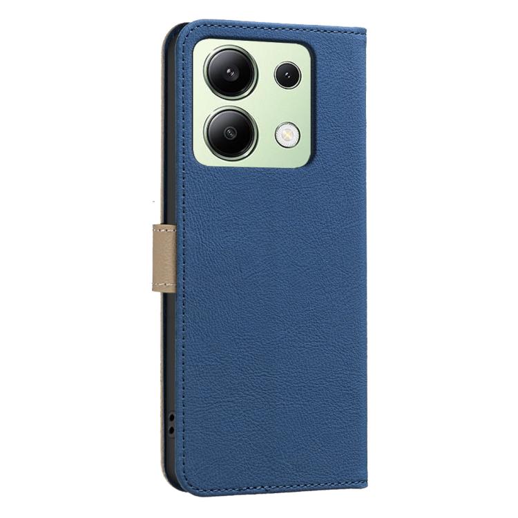 For Redmi Note 13 4G Global Splicing Color Hollow Flower Pattern RFID Leather Phone Case