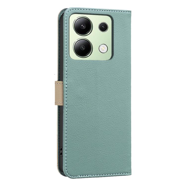 For Redmi Note 13 4G Global Splicing Color Hollow Flower Pattern RFID Leather Phone Case