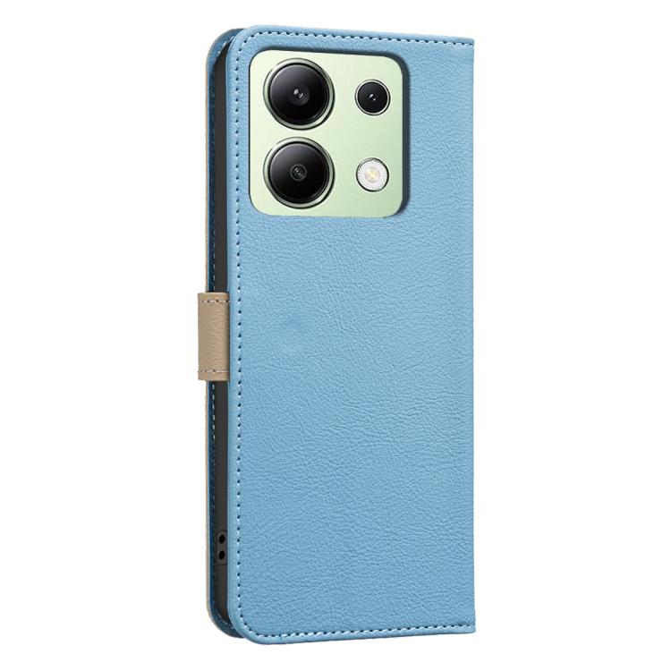 For Redmi Note 13 4G Global Splicing Color Hollow Flower Pattern RFID Leather Phone Case