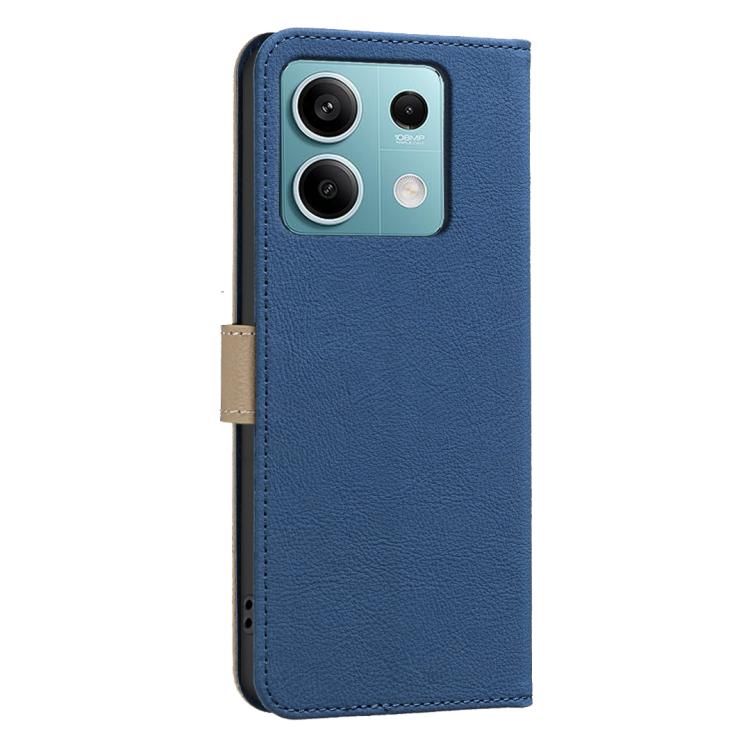 For Redmi Note 13 5G Splicing Color Hollow Flower Pattern RFID Leather Phone Case