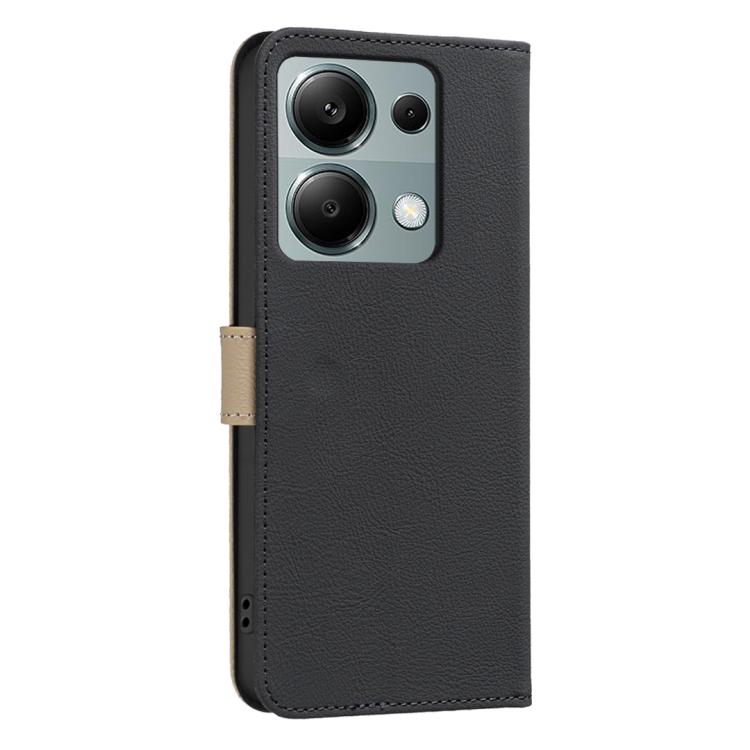 For Redmi Note 13 Pro 4G Splicing Color Hollow Flower Pattern RFID Leather Phone Case