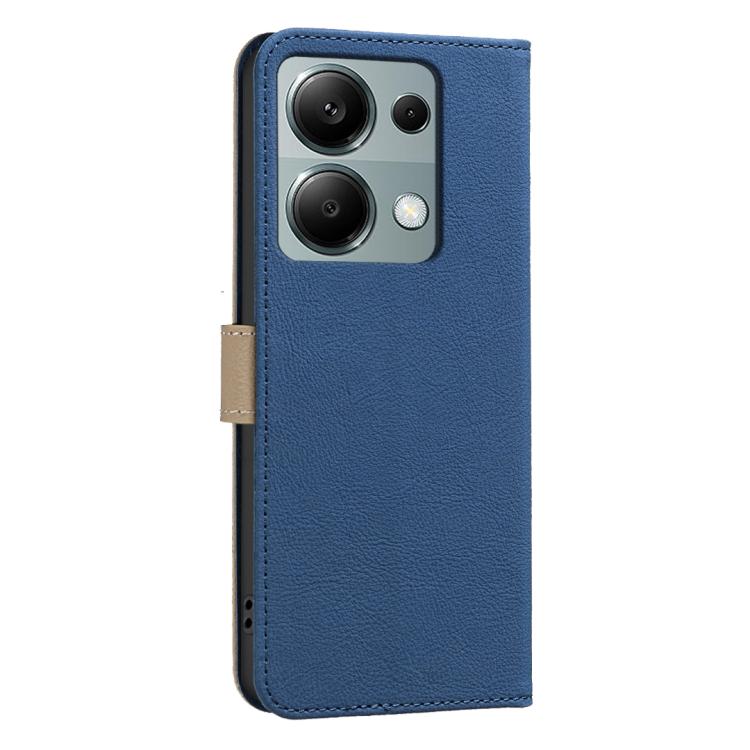 For Redmi Note 13 Pro 4G Splicing Color Hollow Flower Pattern RFID Leather Phone Case