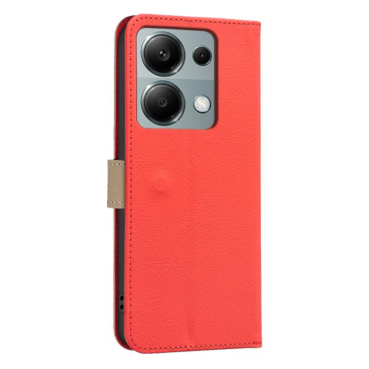 For Redmi Note 13 Pro 4G Splicing Color Hollow Flower Pattern RFID Leather Phone Case