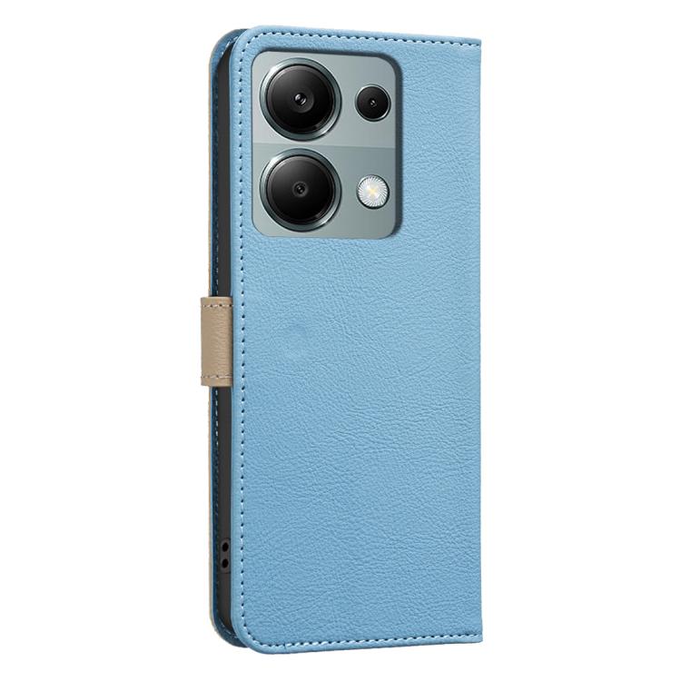 For Redmi Note 13 Pro 4G Splicing Color Hollow Flower Pattern RFID Leather Phone Case