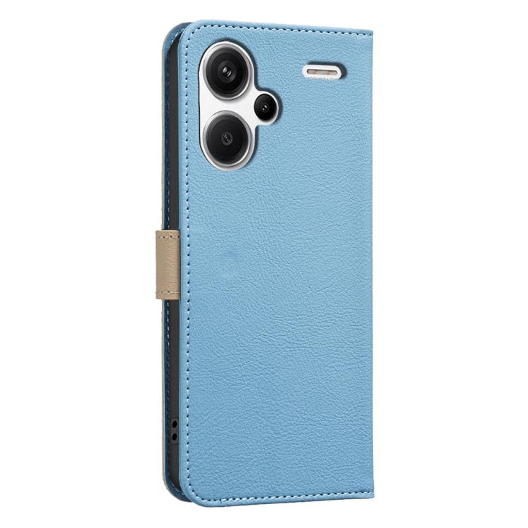 For Redmi Note 13 Pro+ 5G Splicing Color Hollow Flower Pattern RFID Leather Phone Case