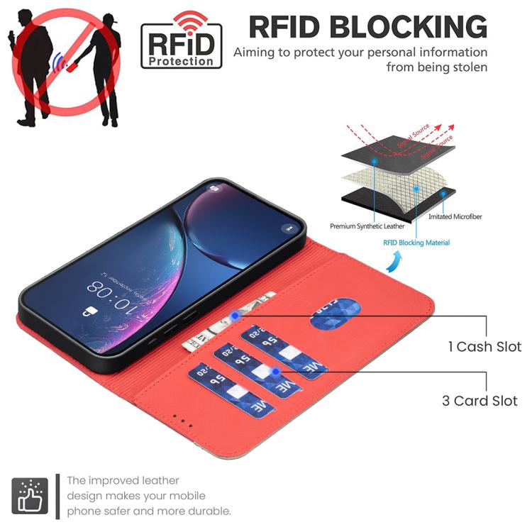 For Redmi Note 14 5G Splicing Color Hollow Flower Pattern RFID Leather Phone Case