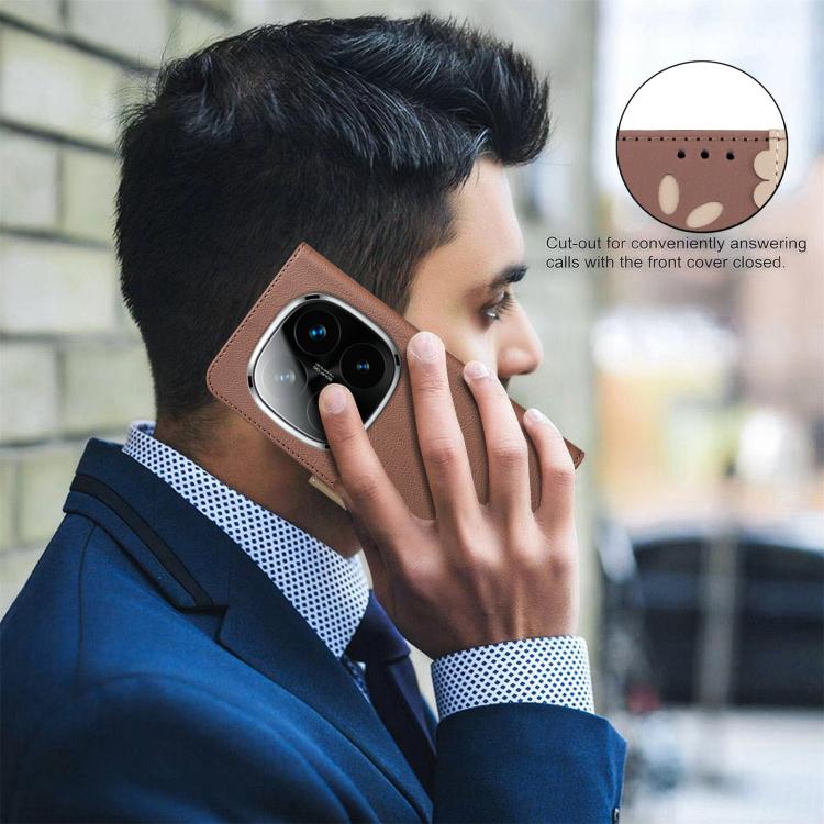 For Redmi Note 14 Pro 5G / 14 Pro+ 5G Splicing Color Hollow Flower Pattern RFID Leather Phone Case