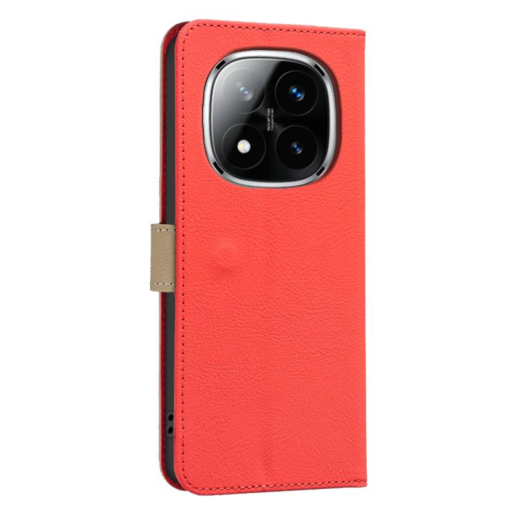 For Redmi Note 14 Pro 5G / 14 Pro+ 5G Splicing Color Hollow Flower Pattern RFID Leather Phone Case