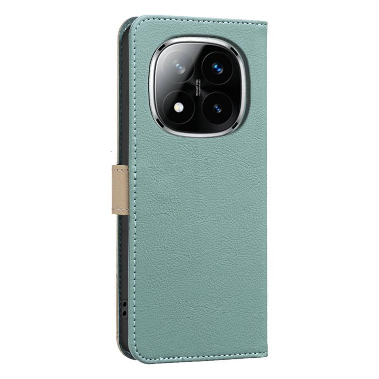 For Redmi Note 14 Pro 5G / 14 Pro+ 5G Splicing Color Hollow Flower Pattern RFID Leather Phone Case