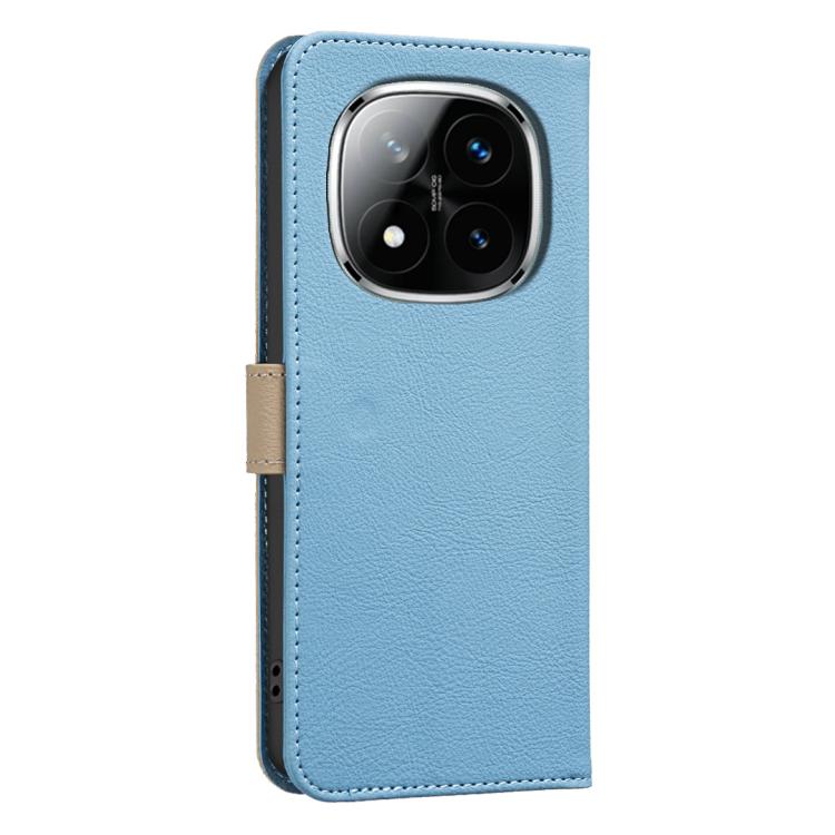 For Redmi Note 14 Pro 5G / 14 Pro+ 5G Splicing Color Hollow Flower Pattern RFID Leather Phone Case