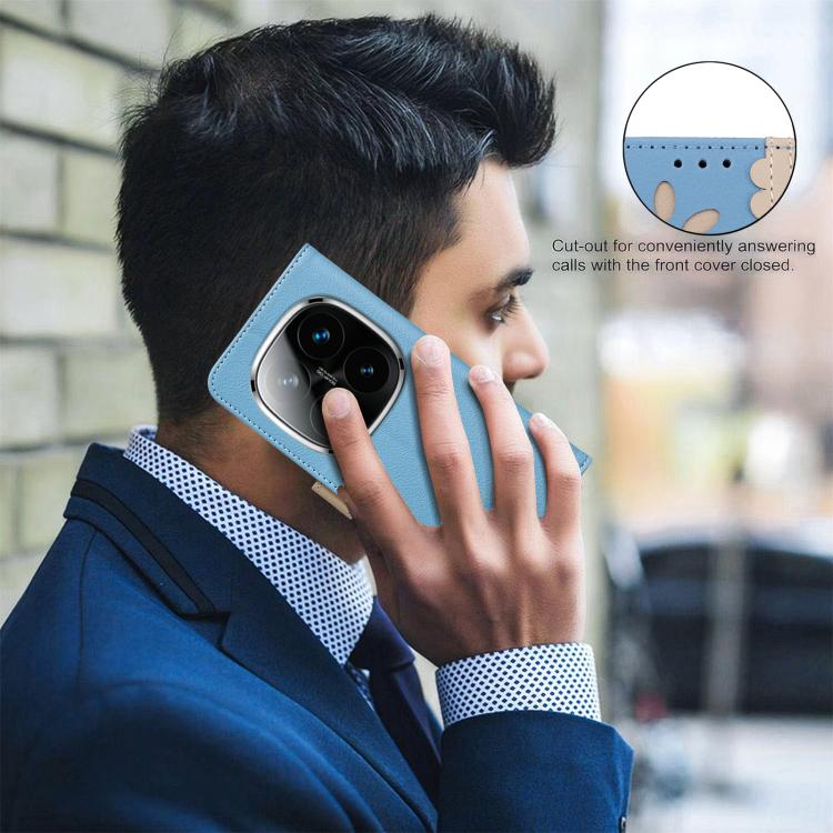 For Redmi Note 14 Pro 5G / 14 Pro+ 5G Splicing Color Hollow Flower Pattern RFID Leather Phone Case