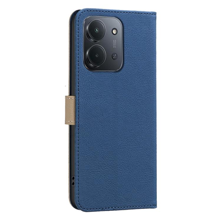For Redmi 15C 5G/4G EU 173mm/Poco C85 5G Splicing Color Hollow Flower Pattern RFID Leather Phone Case