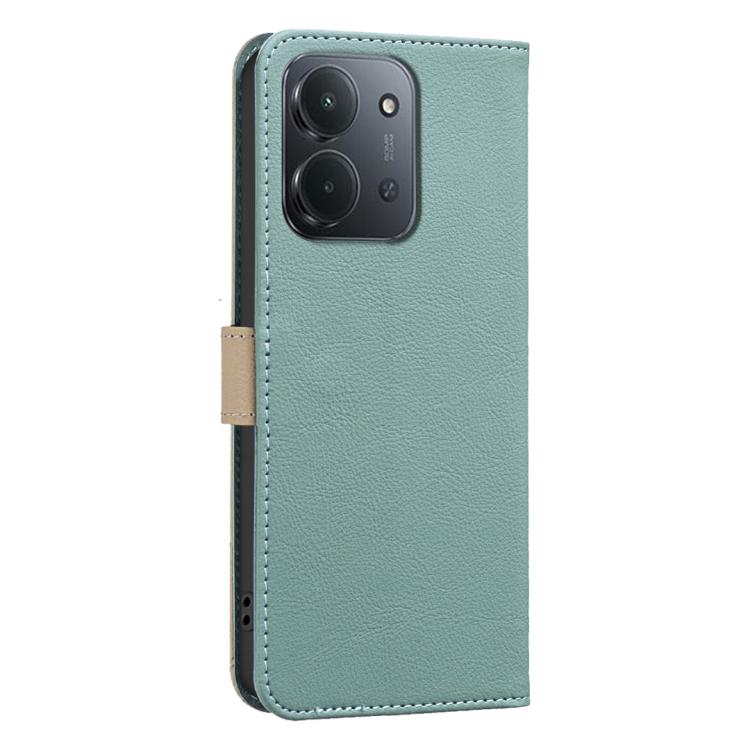 For Redmi 15C 5G/4G EU 173mm/Poco C85 5G Splicing Color Hollow Flower Pattern RFID Leather Phone Case