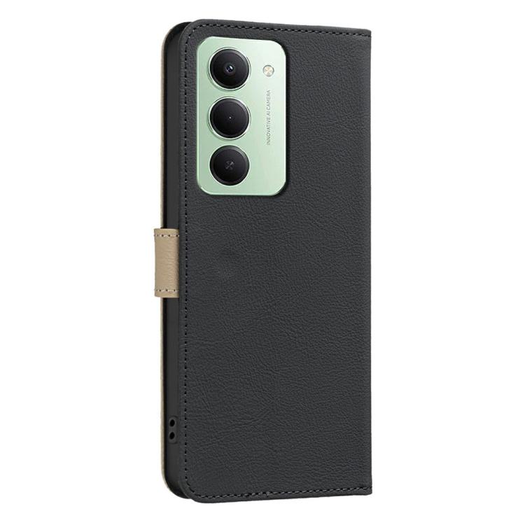 For Redmi 15 5G Global/15 4G SEA 169.5mm Splicing Color Hollow Flower Pattern RFID Leather Phone Case