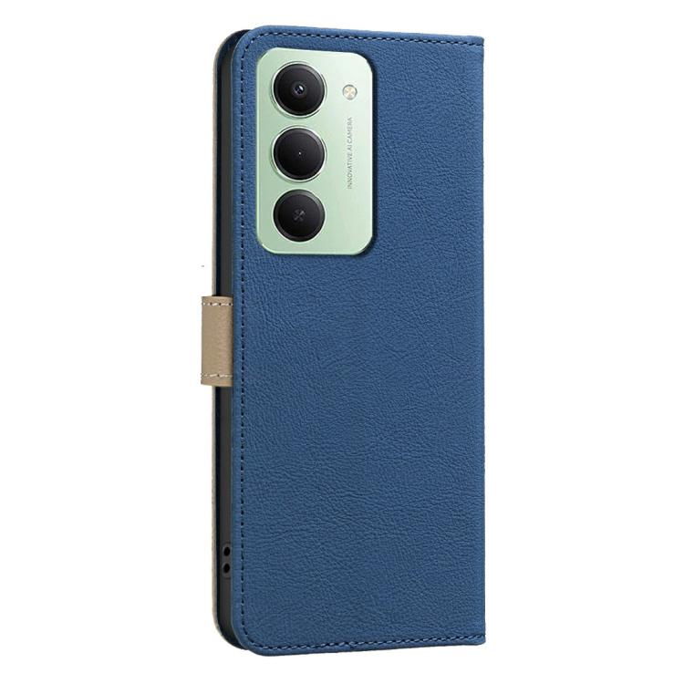 For Redmi 15 5G Global/15 4G SEA 169.5mm Splicing Color Hollow Flower Pattern RFID Leather Phone Case