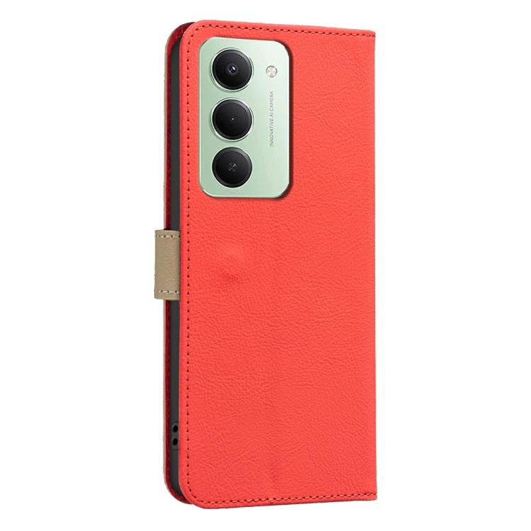 For Redmi 15 5G Global/15 4G SEA 169.5mm Splicing Color Hollow Flower Pattern RFID Leather Phone Case