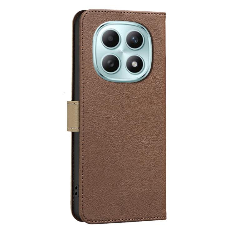 For Redmi Note 15 Pro 4G Global 163.2mm Splicing Color Hollow Flower Pattern RFID Leather Phone Case