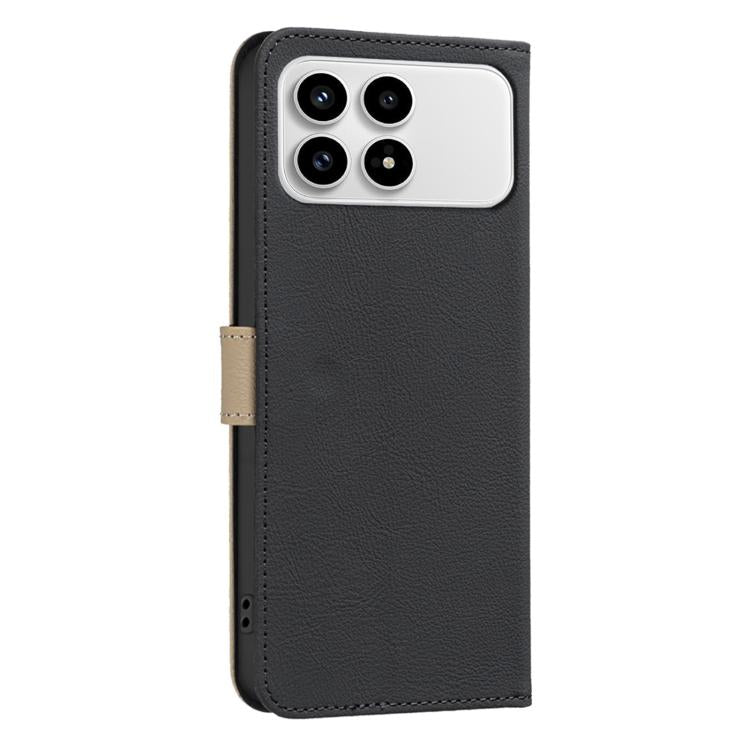 For Redmi K90/Poco F8 Pro Splicing Color Hollow Flower Pattern RFID Leather Phone Case