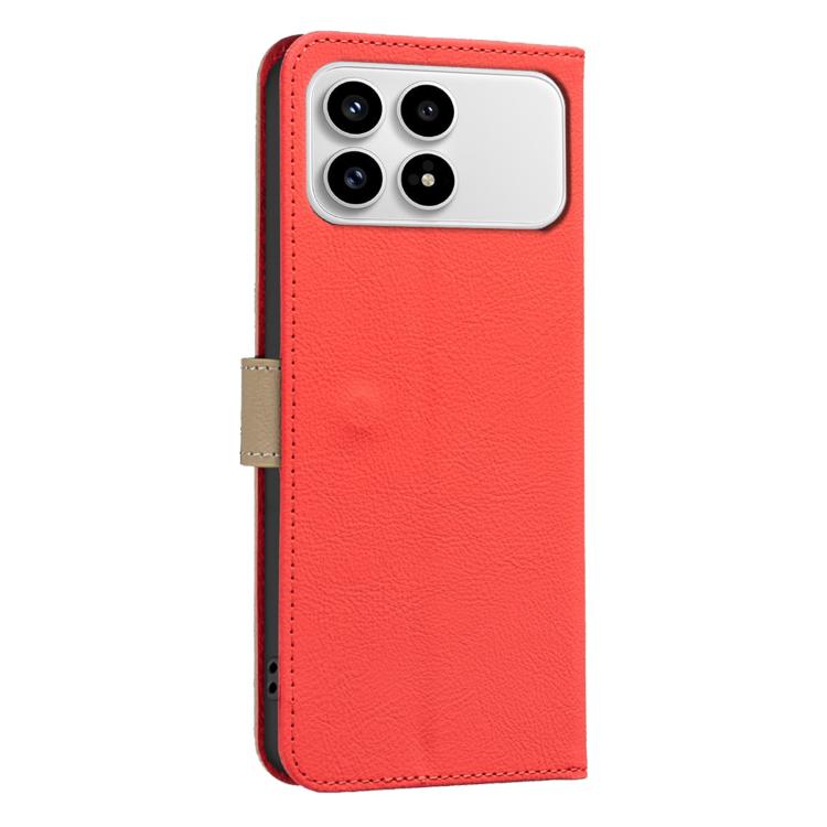 For Redmi K90/Poco F8 Pro Splicing Color Hollow Flower Pattern RFID Leather Phone Case