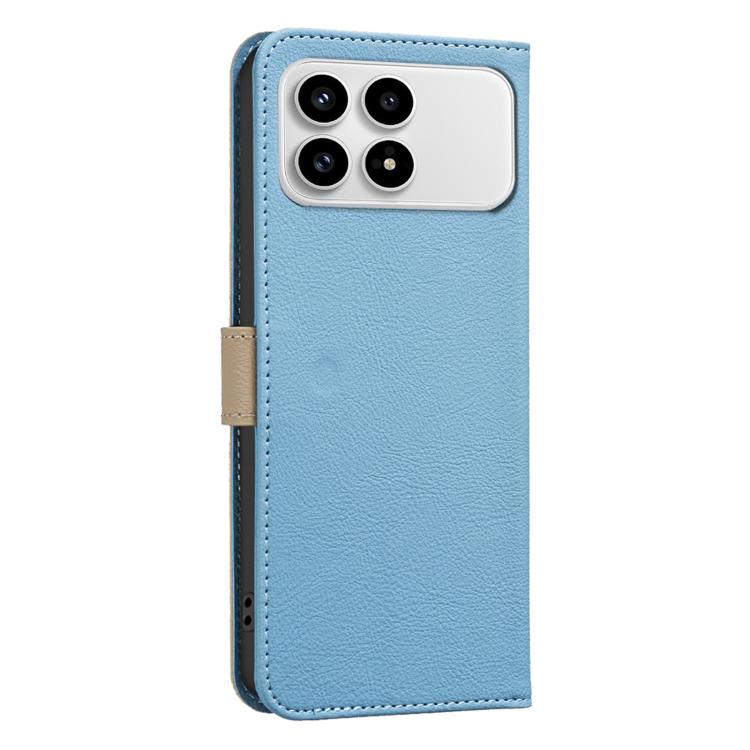 For Redmi K90/Poco F8 Pro Splicing Color Hollow Flower Pattern RFID Leather Phone Case