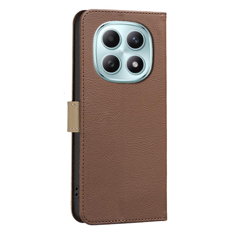 For Redmi Note 15 5G Global 164mm Splicing Color Hollow Flower Pattern RFID Leather Phone Case