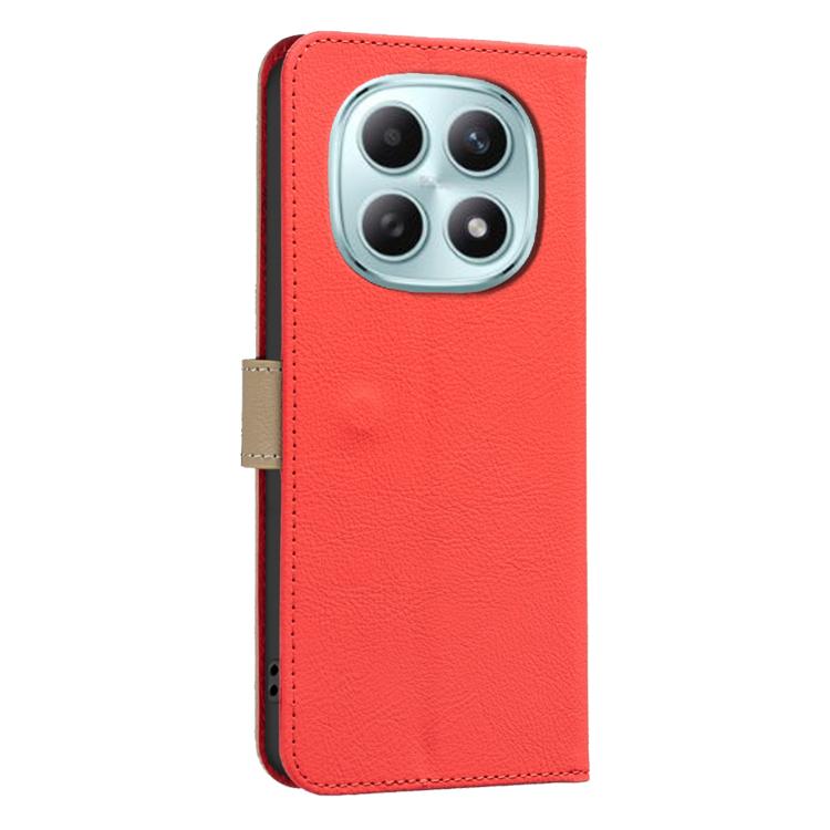 For Redmi Note 15 5G Global 164mm Splicing Color Hollow Flower Pattern RFID Leather Phone Case