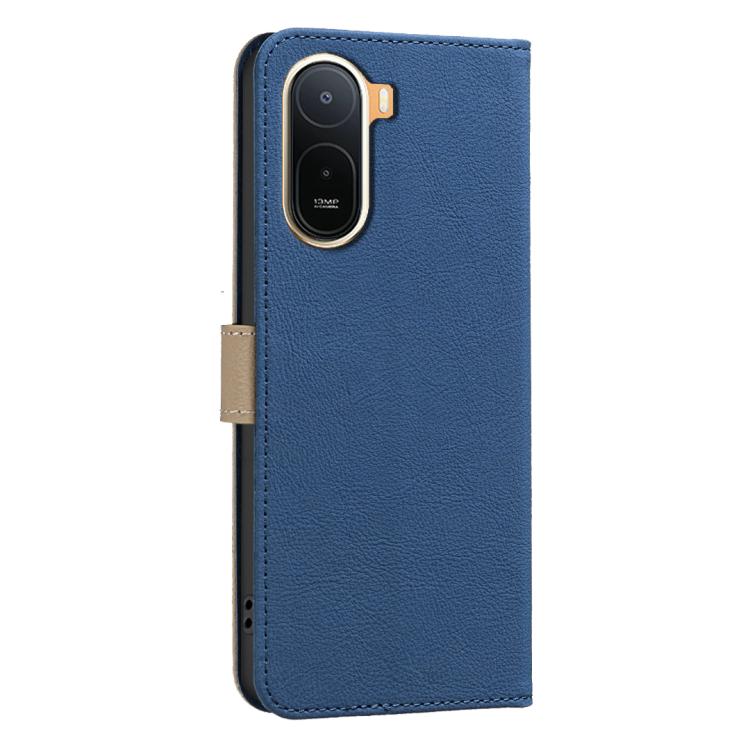 For Redmi A7 Pro 171mm / Poco C85x 5G Splicing Color Hollow Flower Pattern RFID Leather Phone Case
