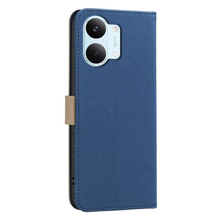 For Redmi Tubo 5 Max / Poco X8 Pro Max Splicing Color Hollow Flower Pattern RFID Leather Phone Case